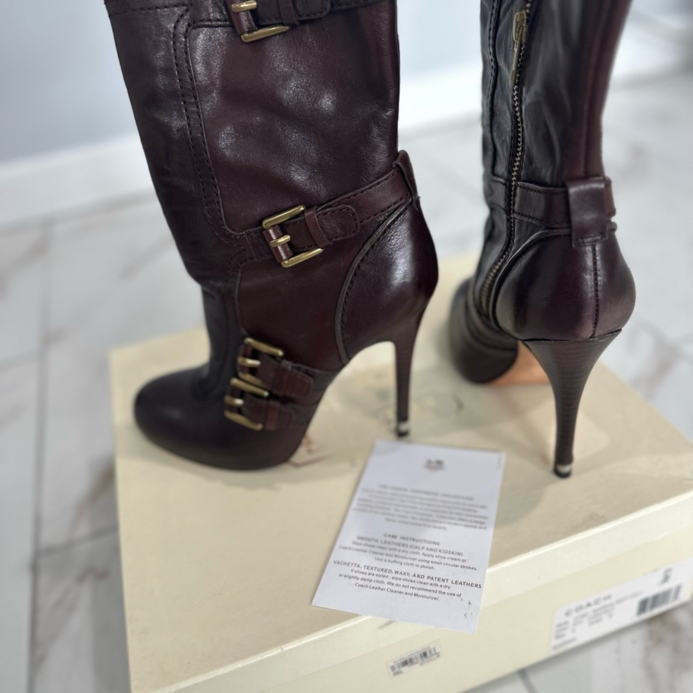 Coach brown heel boots - Picture 7 of 11